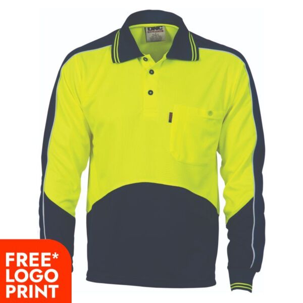 Hi Vis Cool Breathe Panel Polo Shirt Thumbnail